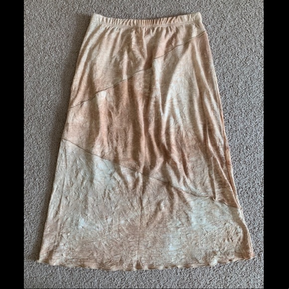 A-line Crepe Tie Dye Faded Below Knee Lined Skirt - Picture 11 of 15